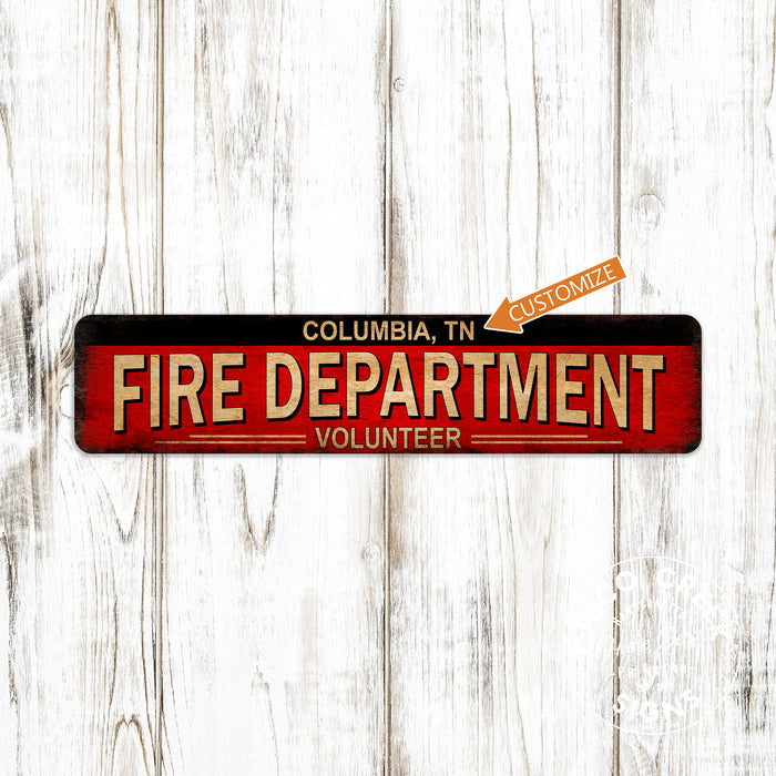 Personalized Fire Department Sign Fire Station Decor Firemen 104182002065