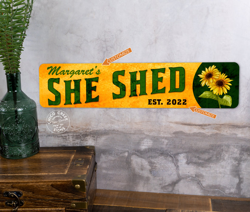 Custom She Shed Sign Sunflower 104182002071