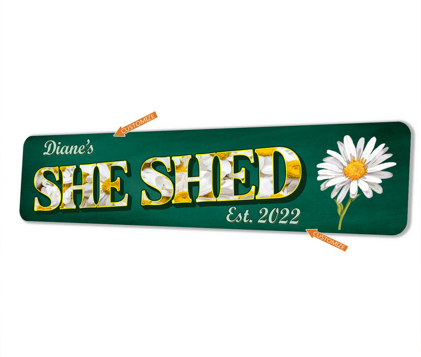 Personalized She Shed Sign Daisy Green 104182002073