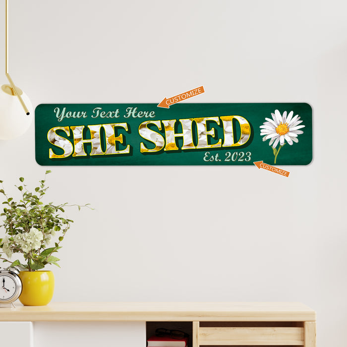 Personalized She Shed Sign Daisy Green 104182002073