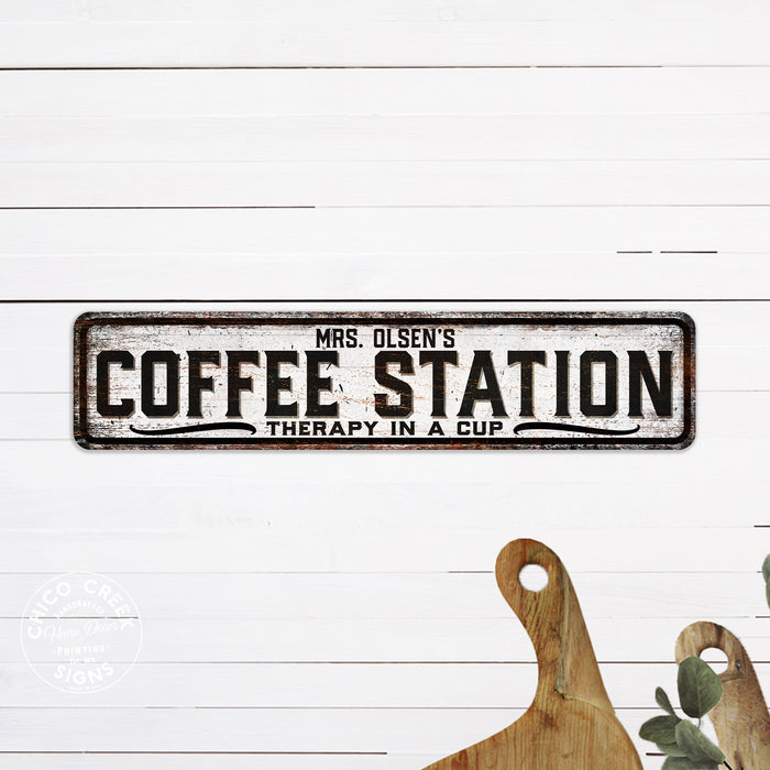Personalized Coffee Station Sign Kitchen Office Coffee Shop 104182002075
