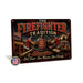 The Firefighter Tradition One Team One Mission One Family metal sign with vintage thin red line / firefighter style — The