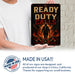 Ready When Duty Calls Firefighter metal sign with vintage thin red line / firefighter style — Ready When Duty Calls