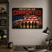 Protecting Our Communities Firefighter Brotherhood metal sign with vintage thin red line / firefighter style — Protecting
