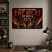 We Don't Run From The Heat We Rush In Firefighter 343 metal sign with vintage thin red line / firefighter style — We Don't