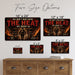 We Don't Run From The Heat We Rush In Firefighter 343 metal sign with vintage thin red line / firefighter style — We Don't