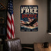 Land of the Free Because of the Brave Eagle Flag metal sign with vintage patriotic / military style — Land of the Free