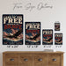 Land of the Free Because of the Brave Eagle Flag metal sign with vintage patriotic / military style — Land of the Free