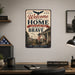 Welcome to Our Home Land of the Free Because of the Brave metal sign with vintage patriotic / military style — Welcome to