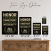 Honor Courage Commitment Sacrifice Integrity Dog Tags metal sign with vintage patriotic / military style — Honor Courage