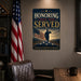 Honoring Those Who Served metal sign with vintage patriotic / military style — Honoring Those Who Served