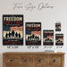 Freedom Isn't Free Thank You to Those Who Serve metal sign with vintage patriotic / military style — Freedom Isn't Free
