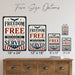 Freedom Isn't Free Because of Those Who Served metal sign with vintage patriotic / military style — Freedom Isn't Free