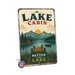 Lake Cabin Life Is Better at the Lake metal sign with vintage welcome scene — Lake Cabin Life Is Better at the Lake