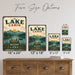 Lake Cabin Life Is Better at the Lake metal sign with vintage welcome scene — Lake Cabin Life Is Better at the Lake