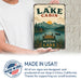 Lake Cabin Life Is Better at the Lake metal sign with vintage welcome scene — Lake Cabin Life Is Better at the Lake