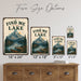 Find Me at the Lake Vintage Poster metal sign with vintage welcome scene — Find Me at the Lake Vintage Poster