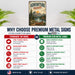 Adventure Awaits Cabin Poster metal sign with vintage welcome scene — Adventure Awaits Cabin Poster