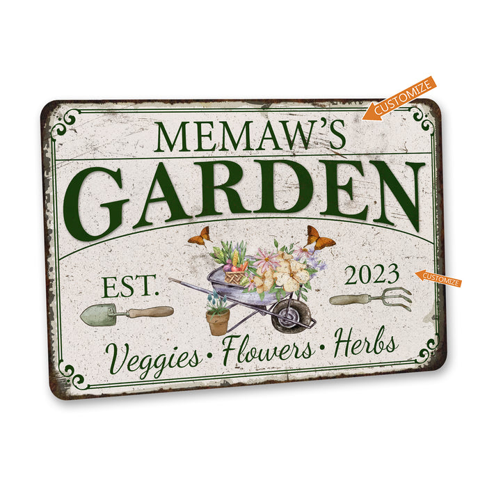 Personalized Name Garden Sign Veggie Flowers Backyard Patio Porch Greenhouse Metal Home Decor Gift 108120127003
