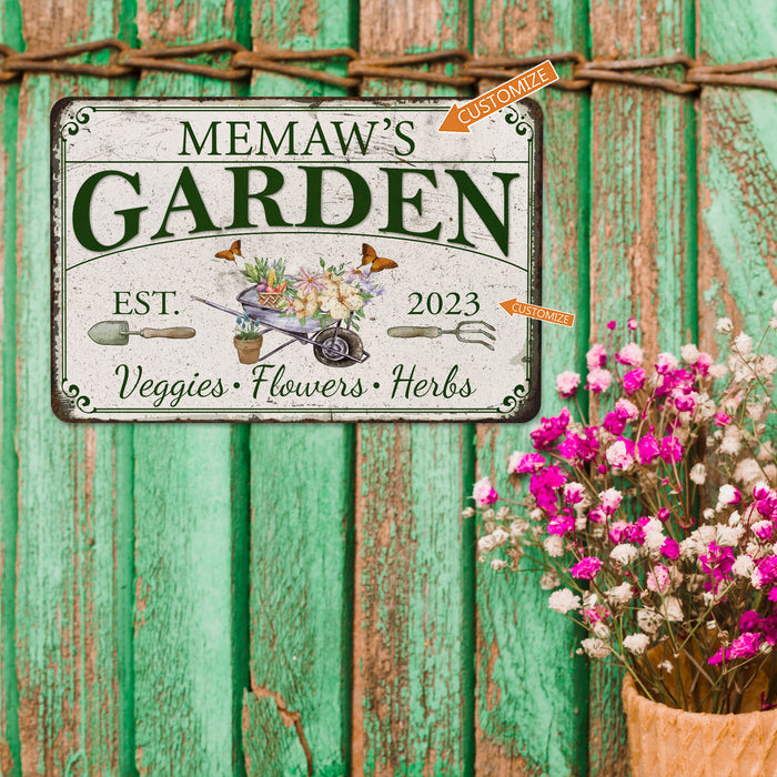 Personalized Garden Sign - Veggie Flowers Backyard