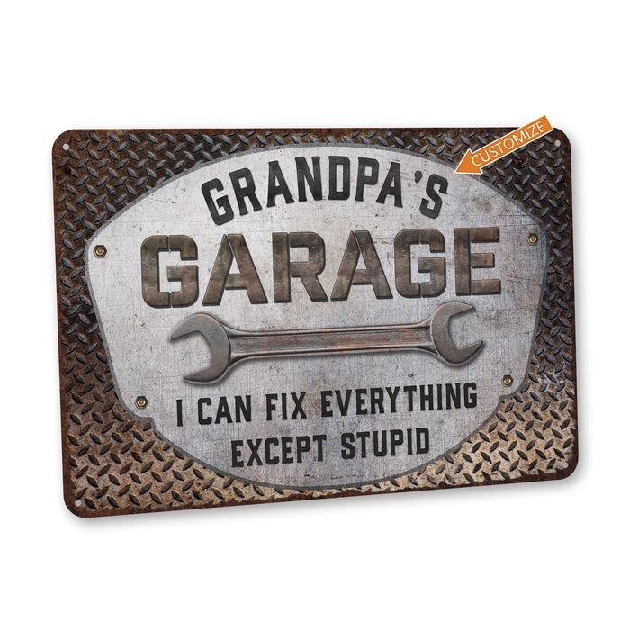 Custom Garage Sign Wrench Man Cave Gift for Men Metal Sign Auto 108120129008