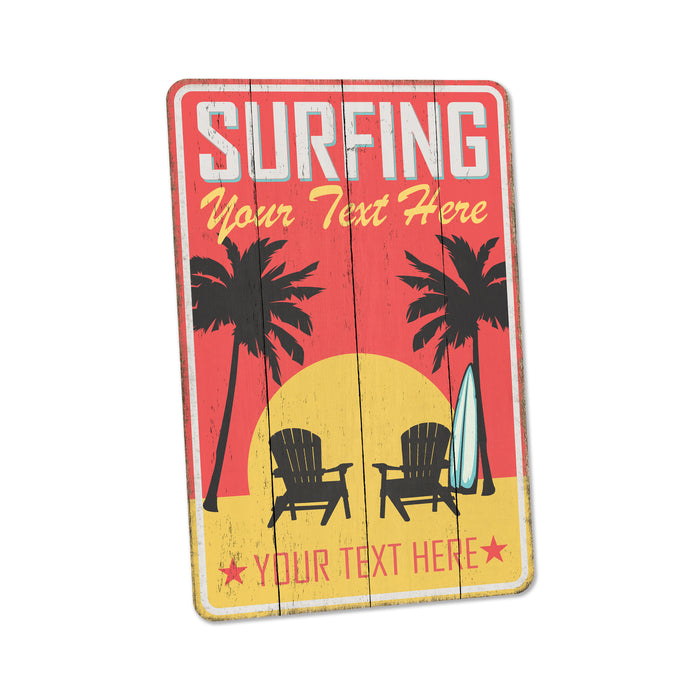 Beach Surf Sign Custom Name Suneset Beach House Decor Ocean Sign Tropical 108120130006