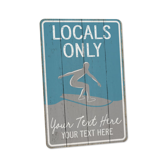 Beach Sign Locals Only Palm Tree Beach House Decor Ocean Surf Surfer Gift