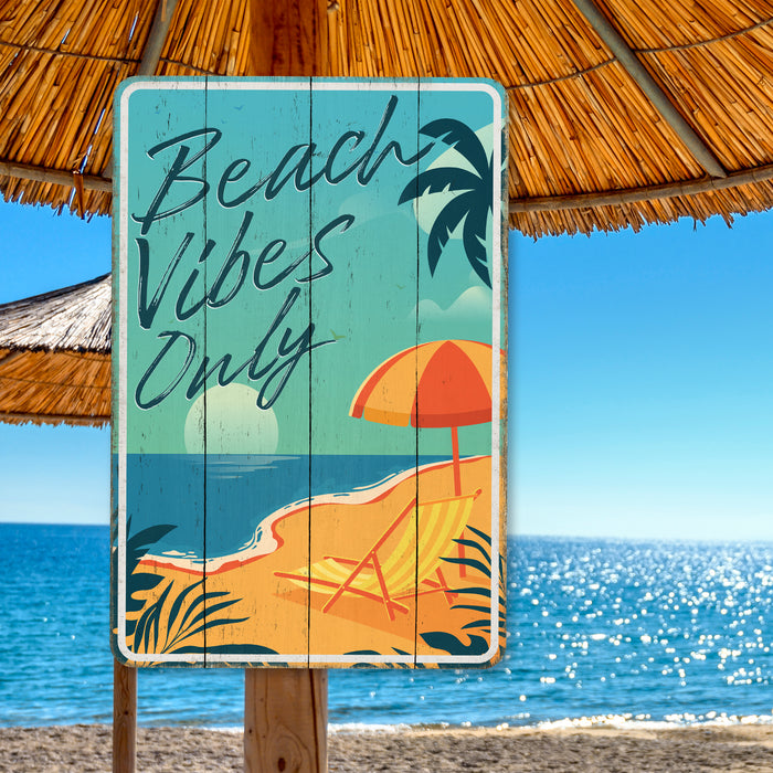 Beach Sign Beach Vibes Only Palm Tree Beach House Decor Ocean Sign Surf 108120130013