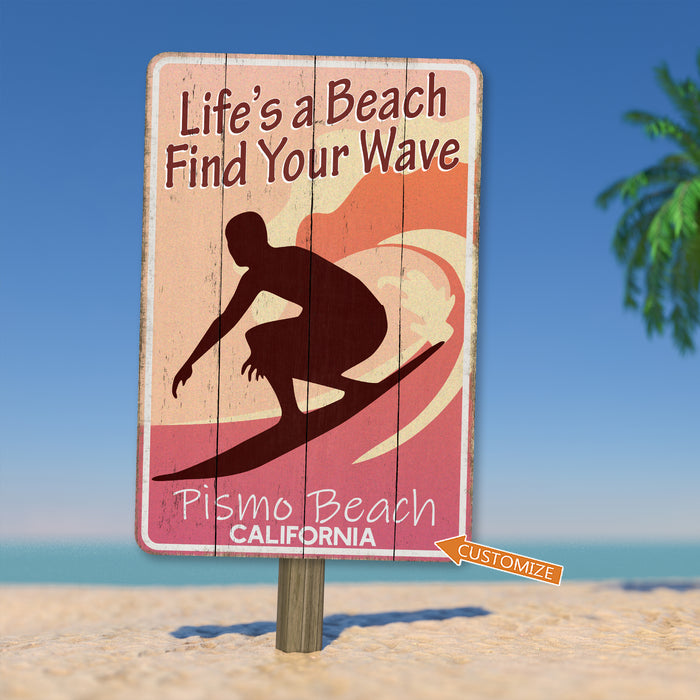Beach Sign Life's A Beach Funny Beach House Decor Ocean Surf Gift