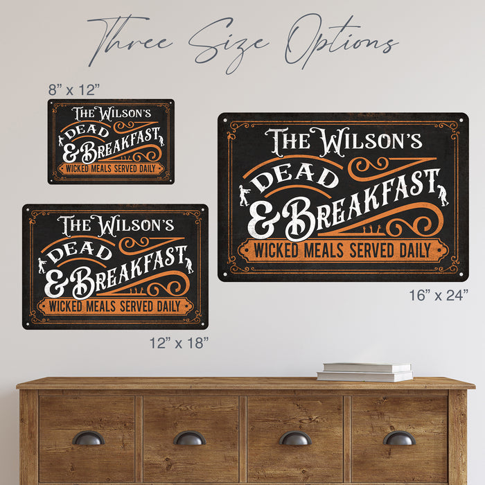 Personalized Dead & Breakfast SIgn - Halloween Decor