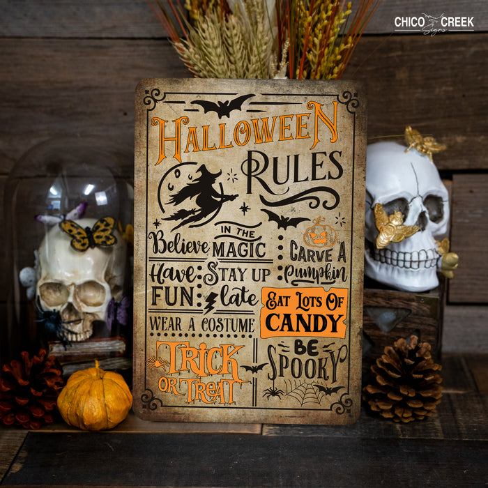 Halloween Rules - Rustic Halloween Sign