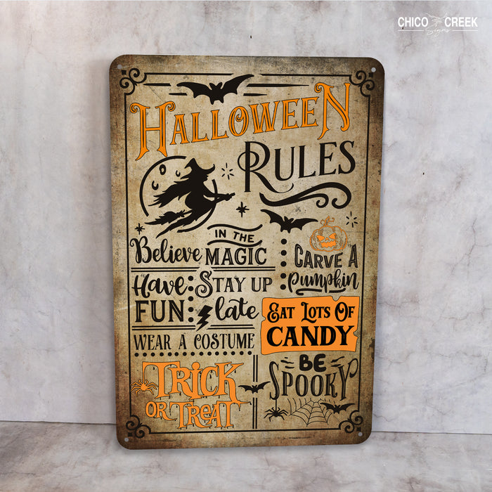 Halloween Rules - Rustic Halloween Sign