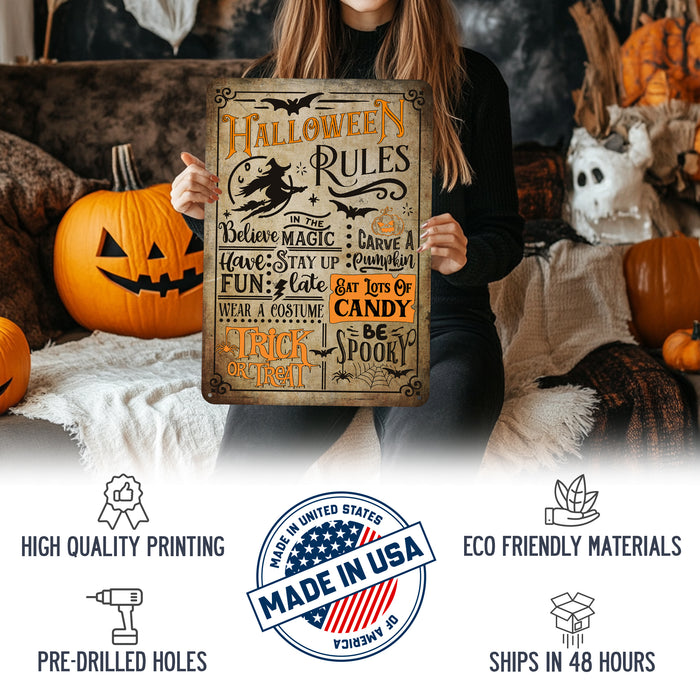 Halloween Rules - Rustic Halloween Sign