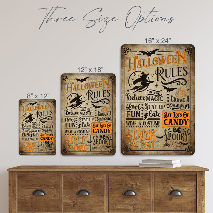 Halloween Rules - Rustic Halloween Sign