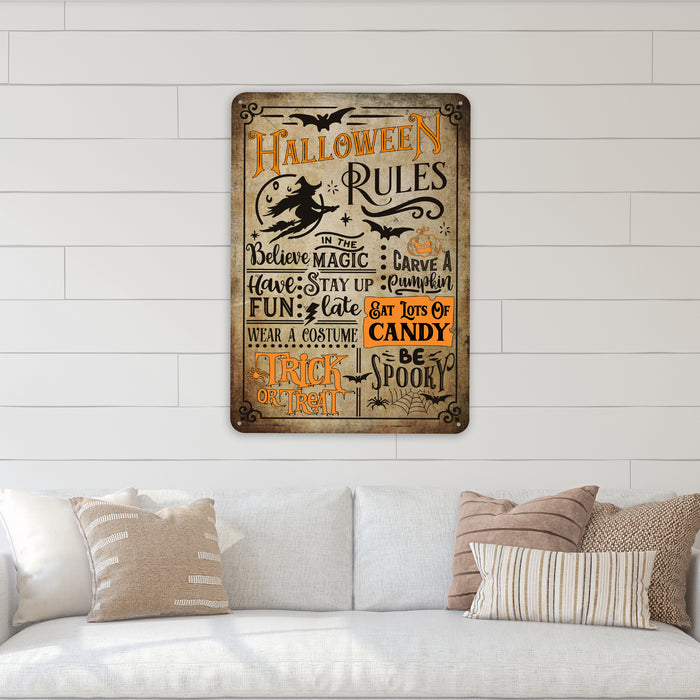 Halloween Rules - Rustic Halloween Sign