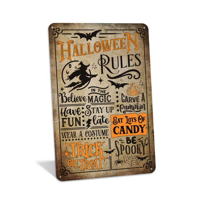 Halloween Rules - Rustic Halloween Sign