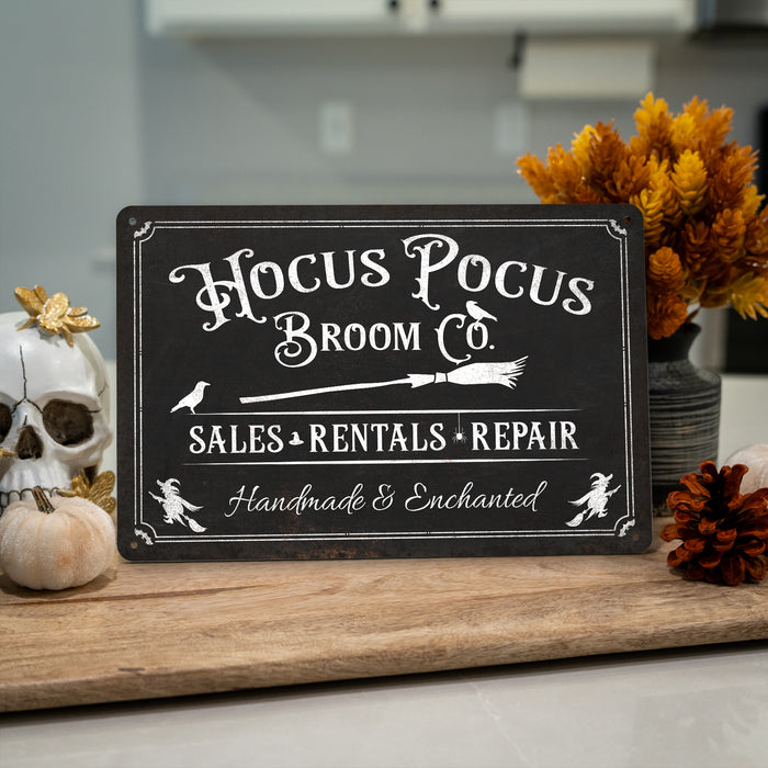 Hocus Pocus Broom Co. - Rustic Halloween Sign