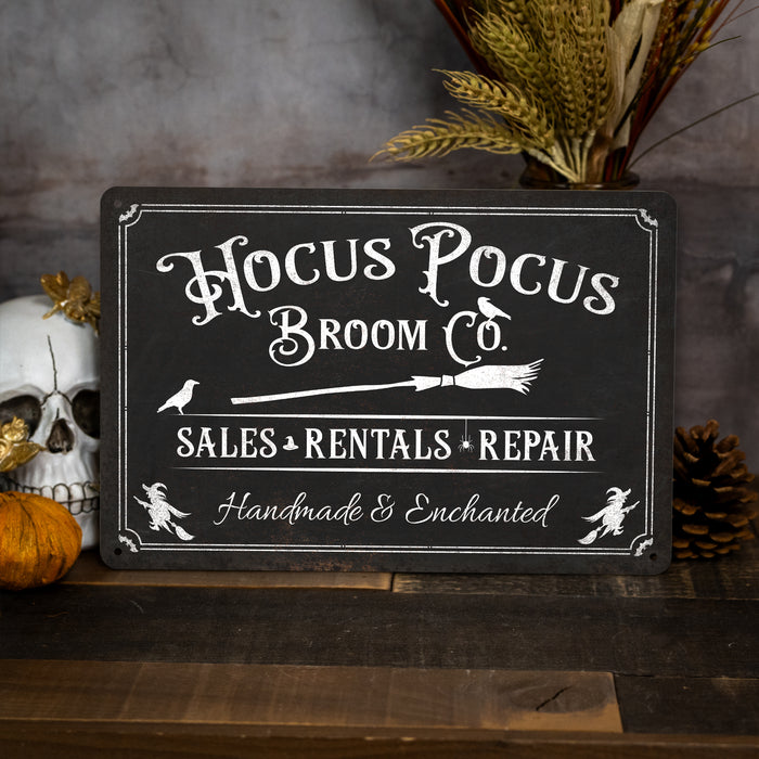 Hocus Pocus Broom Co. - Rustic Halloween Sign