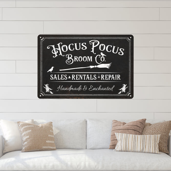 Hocus Pocus Broom Co. - Rustic Halloween Sign