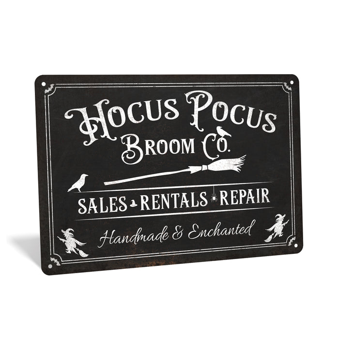 Hocus Pocus Broom Co. - Rustic Halloween Sign