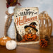 Happy Halloween Puppy Witch Hat metal sign with kawaii halloween style — Happy Halloween Puppy Witch Hat