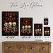 Trick or Treat Vintage Walking Skeletons metal sign with gothic halloween style — Trick or Treat Vintage Walking Skeletons