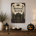 Midnight Manor Haunted Mansion metal sign with gothic halloween style — Midnight Manor Haunted Mansion