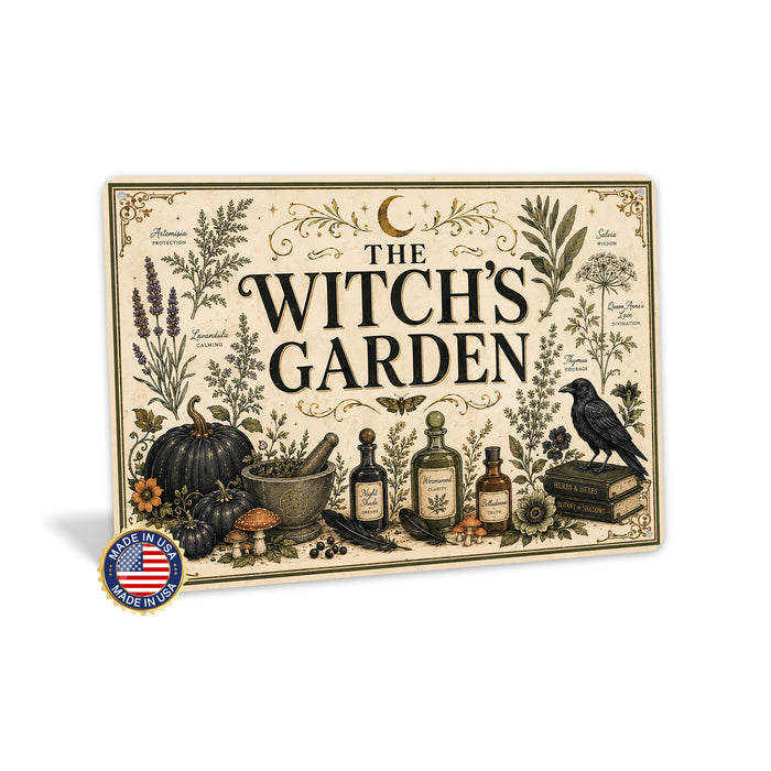 Moonlit Harvest Pumpkin Black Cat metal sign with gothic halloween style — Moonlit Harvest Pumpkin Black Cat