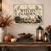Moonlit Harvest Pumpkin Black Cat metal sign with gothic halloween style — Moonlit Harvest Pumpkin Black Cat