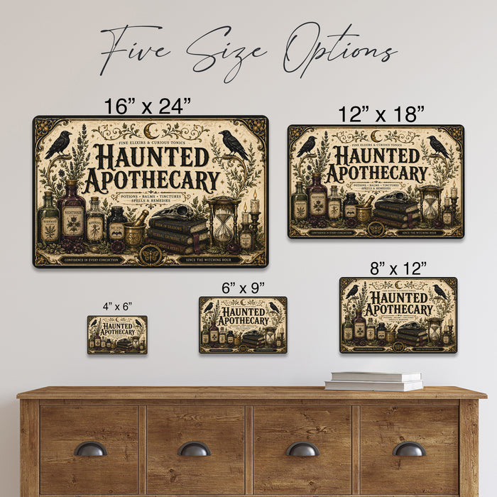 October Evenings Cottage Window metal sign with gothic halloween style — October Evenings Cottage Window
