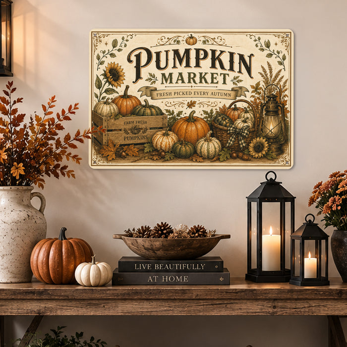 Haunted Apothecary Potions Skulls metal sign with gothic halloween style — Haunted Apothecary Potions Skulls