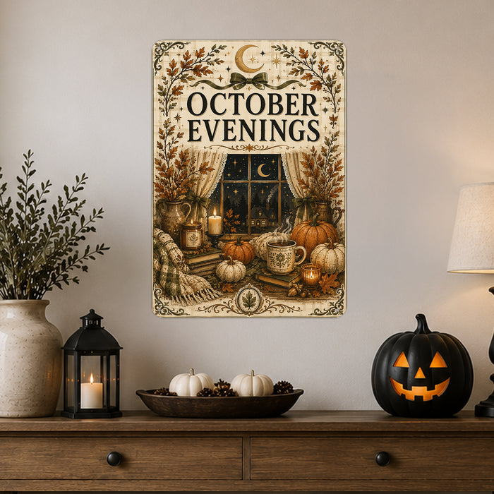 Pumpkin Market Vintage Farmhouse metal sign with gothic halloween style — Pumpkin Market Vintage Farmhouse