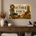 Ghost Book Club Cozy Halloween metal sign with gothic halloween style — Ghost Book Club Cozy Halloween