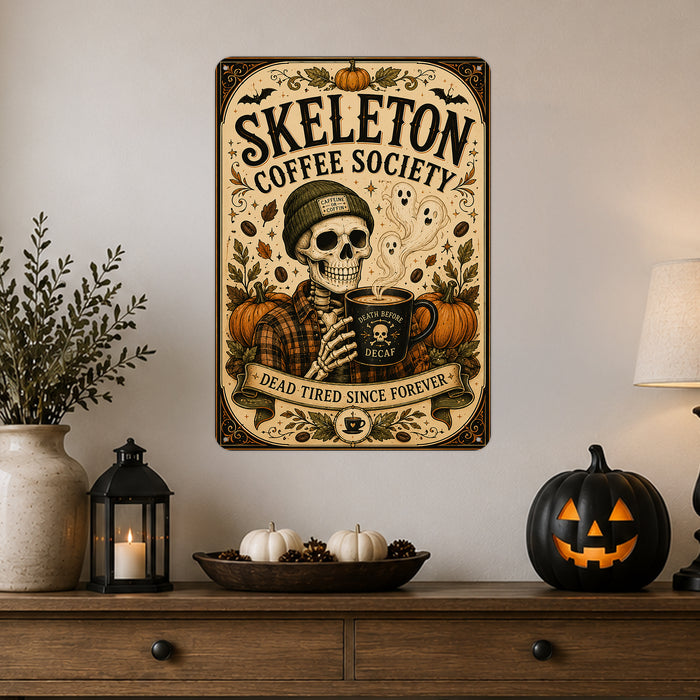 Bat Appreciation Society Friends Night Shift metal sign with gothic halloween style — Bat Appreciation Society Friends Night